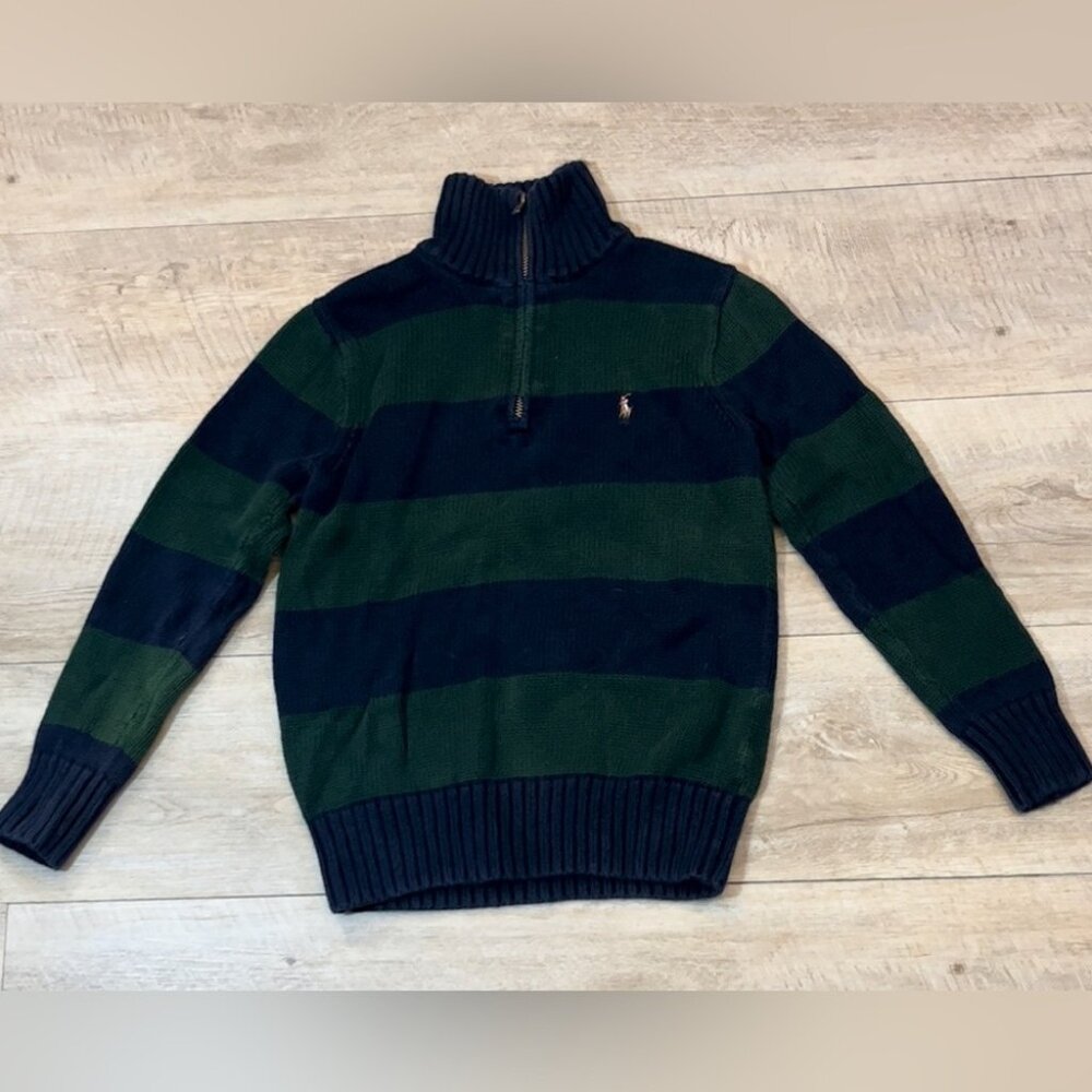 Polo By Ralph Lauren Kids Cotton 1/4 Zip Sweater Size Small (8)
